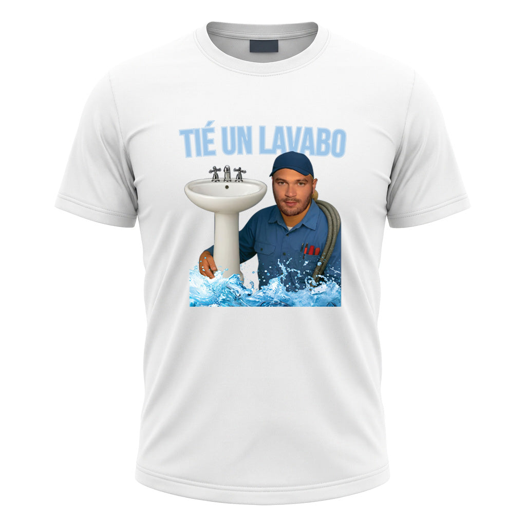 T-shirt Noir Tié Un Lavabo