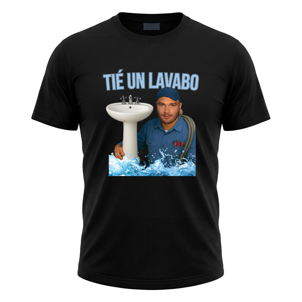 T-shirt Noir Tié Un Lavabo